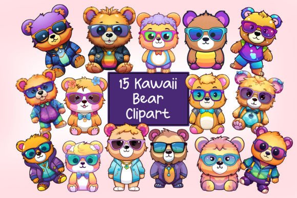 Download Bear with Sunglasses Kawaii PNG Clipart - Kawaii png Collection