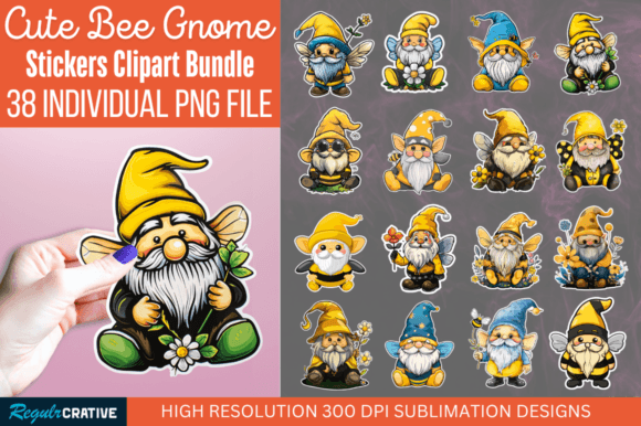 Download Bee Gnome Printable Sticker Bundle - Printable sticker bundle Collection