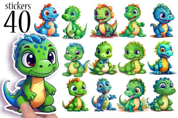Download Cute Dinosaur Stickers for Kids Print - Stickers for kids Collection