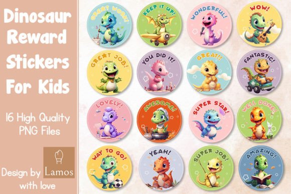 Download Dinosaur Reward Stickers for Kids - Stickers for kids Collection