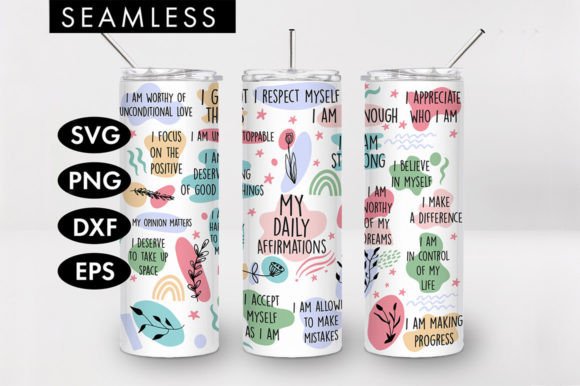 Download 20oz My Daily Affirmations Tumbler SVG - Daily affirmations Collection