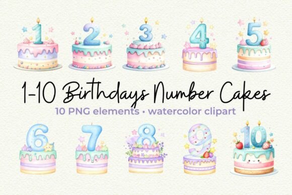 Download 1-10th Birthday Cake Clipart Kawaii PNG - Kawaii png Collection