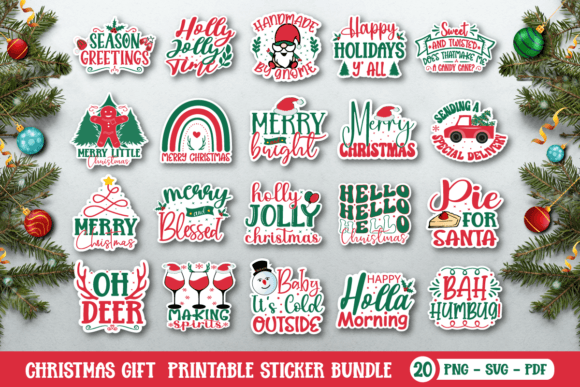 Download Christmas Gift  Printable Sticker Bundle - Printable sticker bundle Collection
