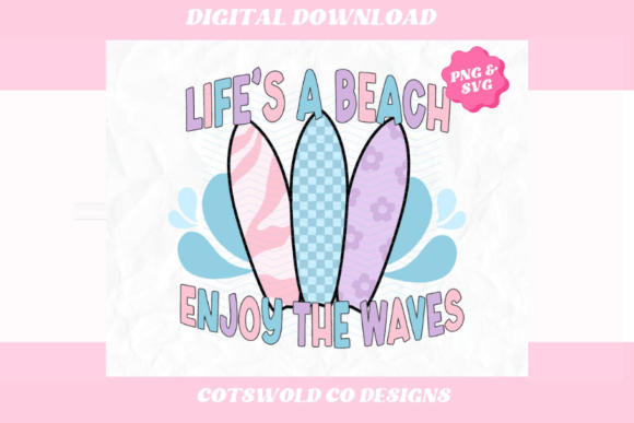 Download Life's a Beach Surfing Retro Summer PNG - Retro summer png Collection