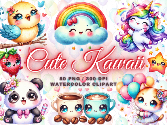 Download Watercolor Kawaii Clipart - Kawaii Png - Kawaii png Collection