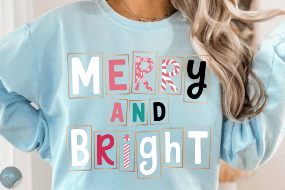 Download Glitter Merry and Bright Doodles PNG Des - Glitter Collection