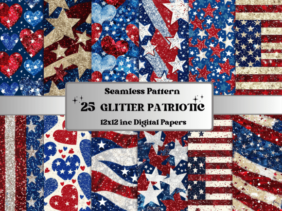 Download Seamless Glitter 4th of July Paper - Premium Resources