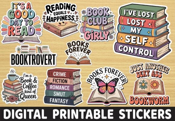 Download Retro Reading Book Lover Quote Stickers - Quote sticker Collection